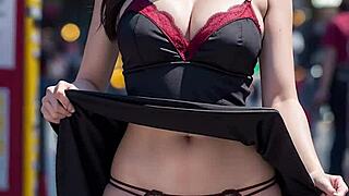 Japanese Girl Flashes Panties Under Her Skirt in Public