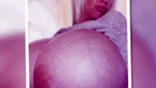 A babe with huge boobs and big tits showcases her assets.