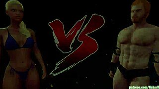 Val battles Vilkor in naked 3D fighter clash