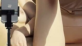 The Neighbor Boldly Spots Me Shooting A Hot Wet Pussy Masturbation Video With Small Tits For OnlyFans