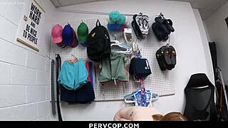 Security guard caught teen 18+ with stolen panties during strip search. She got punished hard at the shop!