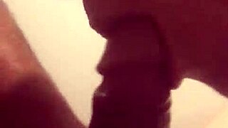 Couple's blowjob scene with deep sucking and cock worship