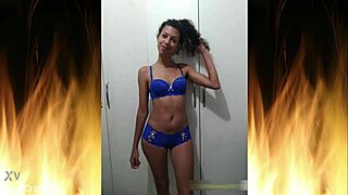 Beautiful brunette in blue lingerie trailer 01 😍 uncensored latina ass small waist housewife brazilian sexy fetish