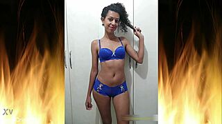 Beautiful brunette in blue lingerie trailer 01 😍 uncensored latina ass small waist housewife brazilian sexy fetish