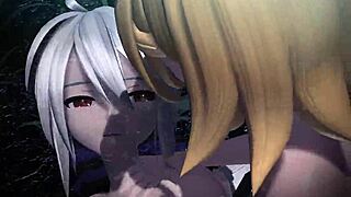 Kagamine rin meiko and haku in full nude knife project diva mod