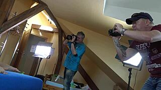 Spend the day with hot Leon Lambert girls enjoying wedgies in short miniskirts and sexy lingerie try-ons backstage