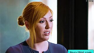 Lauren Phillips explains nuru massage to client David Lee in a casual chat