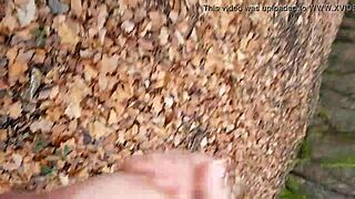 Masturbating in the forest surrounded by nature and trees