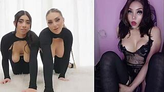 Dos culonas compartiendo una verga para coger