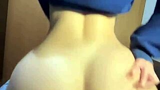 big ass college girl shows off her best reverse cowgirl riding in dorm