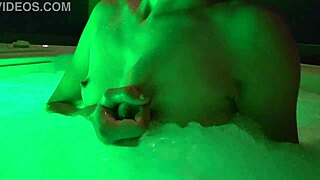 Is that petite girl naked in the hot tub? She's such a slut in public.