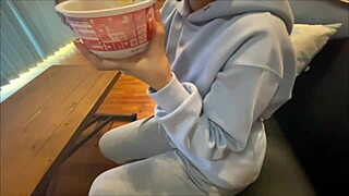 Horny Boyfriend Gets Erect on Home Date