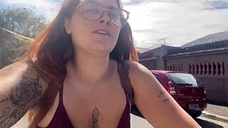 Bike ride without panties makes pussy sweaty