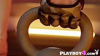 Mia Martinez works out naked with blonde babe