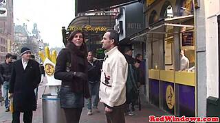 blonde amsterdam whore gives blowjob, fucks cock, and masturbates pussy