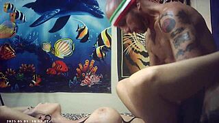 Behind the scenes glasses cam candice cumm feels the italian pound machine sexy sex passion porn