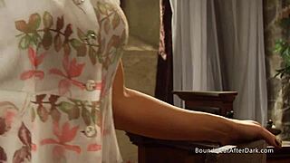 blonde submissive bathes with her mistress in relaxing setting