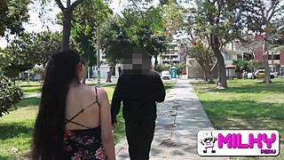 Horny Peruvian Girl Argues with Boyfriend in Park Shows Photos Ends Up Pounding Her Pussy