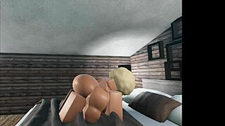 Bbw enjoys oral then intercourse in Roblox.