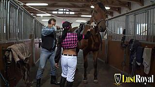 stable boy bangs sexy brunette babe