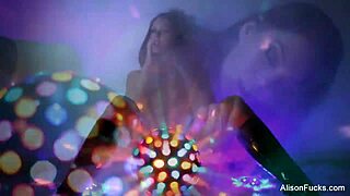 Big boobed Alison Tyler feels intense pleasure masturbating her pussy solo in the nude