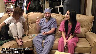 Nurse Blaire Celeste swallows huge cum load