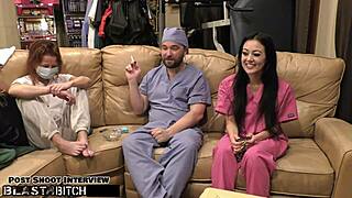 Nurse Blaire Celeste swallows huge cum load