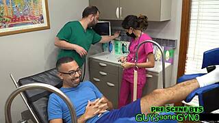 Angel Ramiraz feels humiliated in the cum clinic extraction backstage