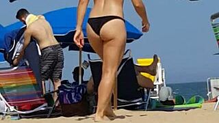 Candid On Little Slut At Beach!