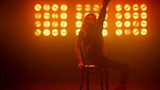 Pole dance strip tease sensual latina brunette cowgirl shaved pov teasing sexy hairless