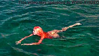 blue water and a naked girl skinny pussy flashing wet small 18+ tits exhibitionists shaved hairless