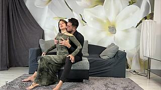 I had an oiled fuck with my big ass friend on the couch