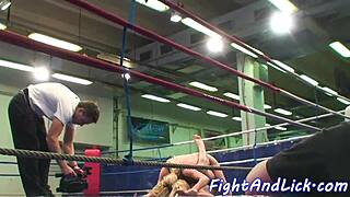 Glam Babes Wrestling and Fighting in Lesbian Oral Fun