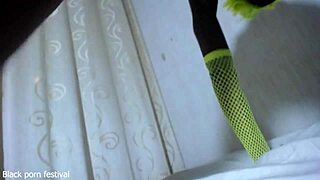 Horny black pussy gets dildo close up 😏