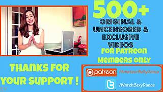 Hot secretary dances seductively in office