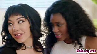 Little puck having a threesome with her girlfriends alex coal and nicole kitt to make it up to them