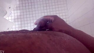 kinky femdom lactating in shower with milk cumshot