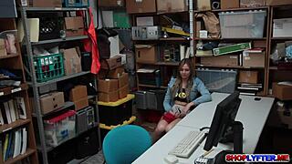 I watch the LP officer and the sexy babe pounding in the shop.