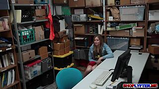 I watch the LP officer and the sexy babe pounding in the shop.