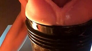 amateur guy fucking his fleshlight in homemade video