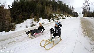 Slutty Bffs Anna De Ville And Kitana Lure Enjoy Strap On Threesome Vacation Sex Gp3170