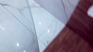 At Stepmother's House, I Came In Shower With Huge Cock - Risky Jerk