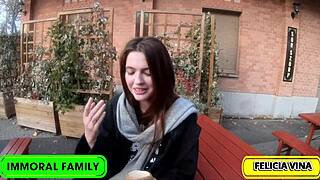 felicia vinas enjoys creamy cake