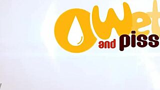 Watch this hot milf splash in her own piss puddles.