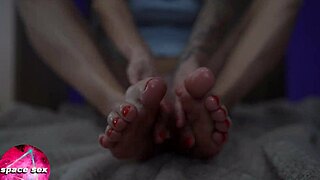 i love how this sexy teen plays with her oiled feet in closeup