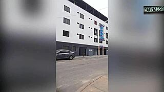 i met the chubby foreigner showing her big tits for a job then fucked her in hotel