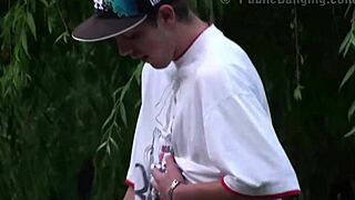 Extreme Public Threesome with Young Blonde Alexis Crystal