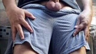 Naughty naked exhibitionist flashes big cock in handjob masturbation and sex videos!