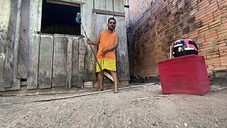 I couldn't resist sitting on Flakael's cock in backyard