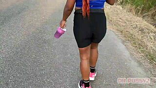 redhead with huge ass trains at gym with her lover